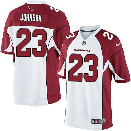 Youth Elite Chris Johnson Nike Jersey White Road - #23 NFL Arizona Cardinals